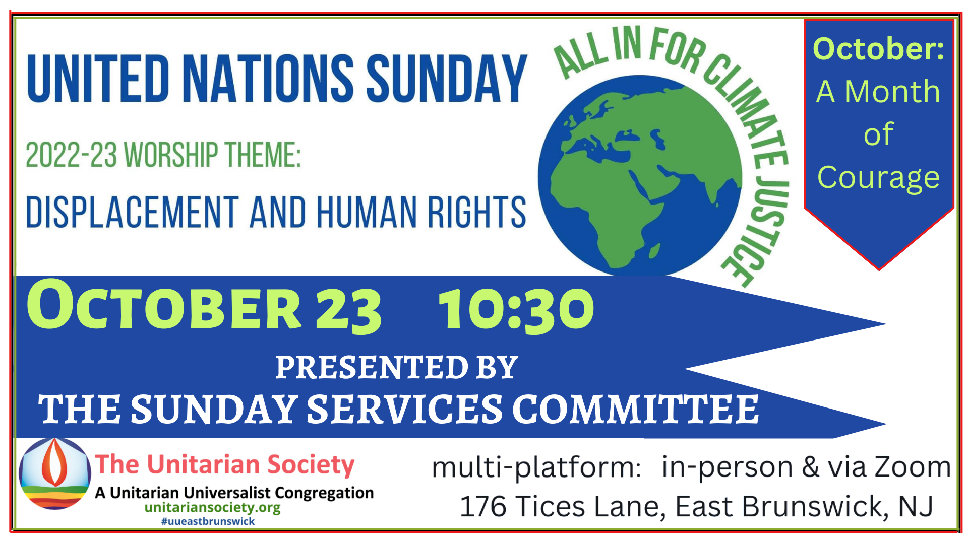 Sunday Service — October 23rd, 2022, 10:30AM